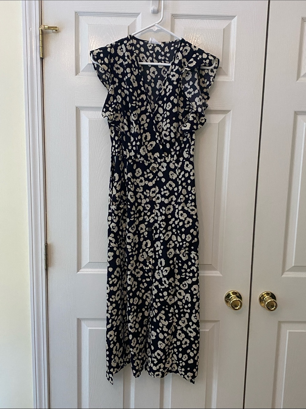 Sienna Sky black and Cream Leopard-Print Maxi Dress